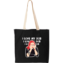 Сумка "I love my job", хлопок, черный