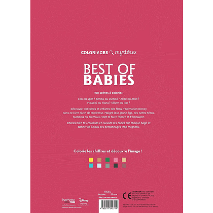 Раскраска по номерам на французском языке "Coloriages mystères Disney - Best of Babies" - 2