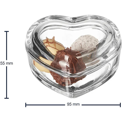 Ваза стеклянная "Heart", 8 см, с крышкой, прозрачный - 2