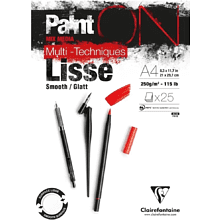 Блок-склейка "Paint'On", А4, 250г/м2, 25 листов, белая бумага