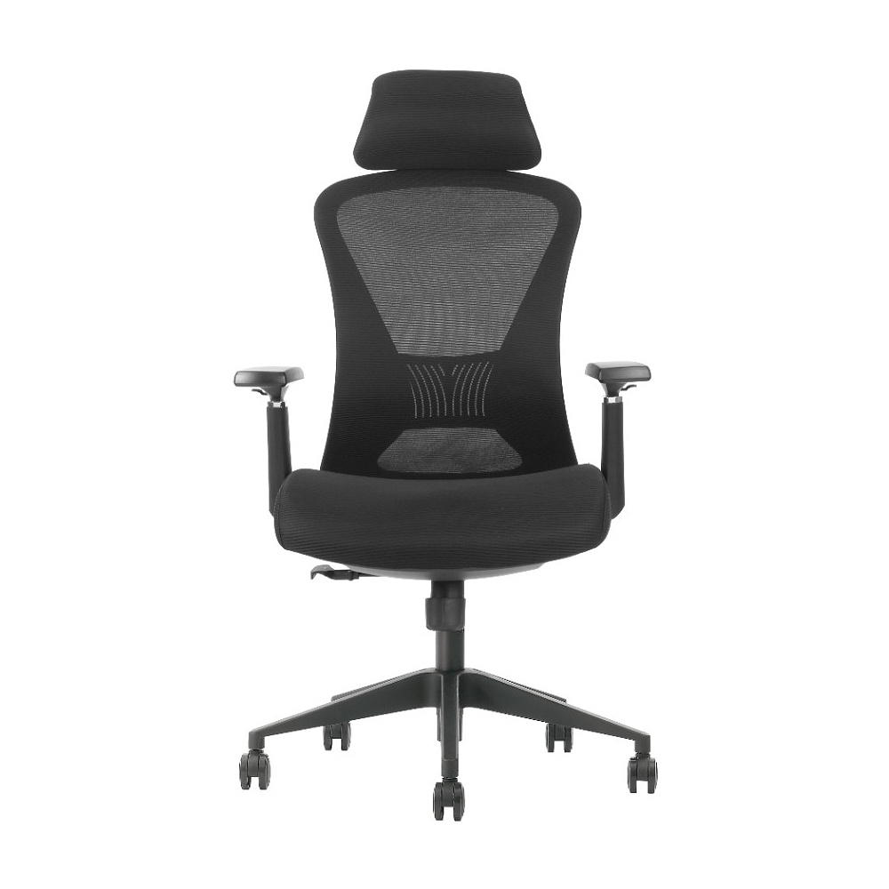 Кресло для руководителя EVOLUTION "OFFICE COMFORT", ткань, сетка, пластик, черный - 2