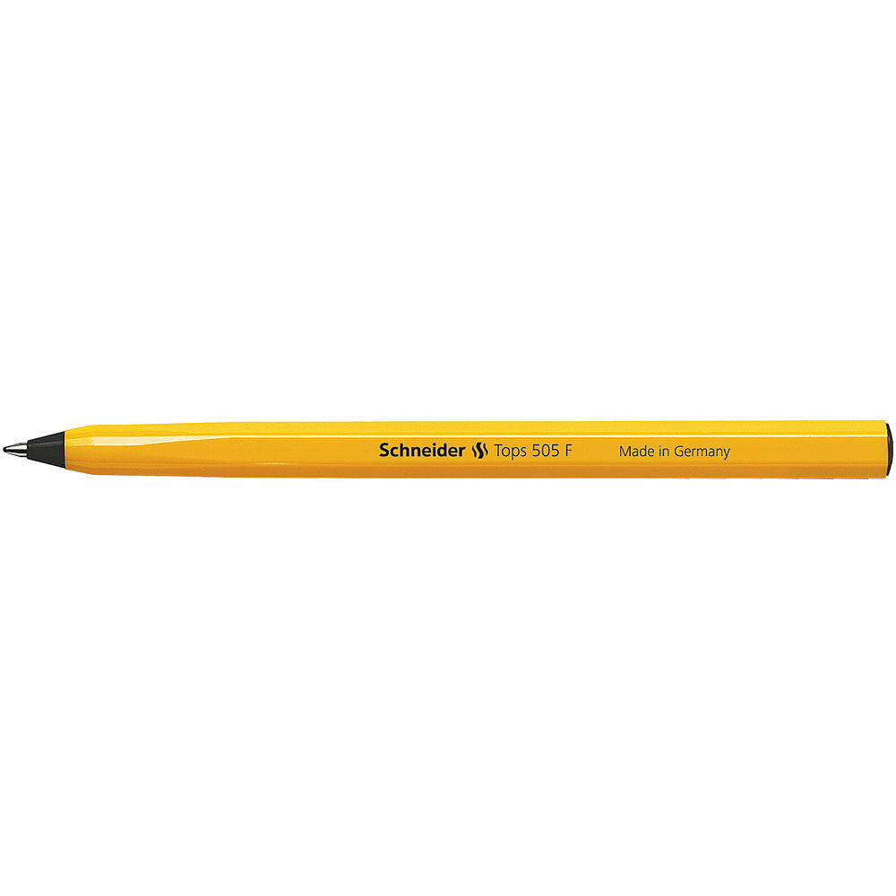 Ручка шариковая "Tops F", 0.4 мм, желтый, стерж. синий - 4