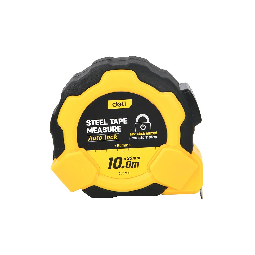 Рулетка Deli YS EDL9003P, 10 м х 25 мм, желтый, черный