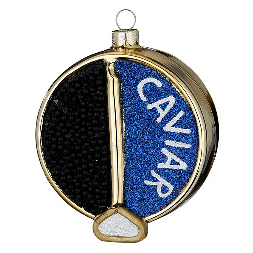 Украшение елочное "Икра черная", 8,5 см, стекло, черный, синий