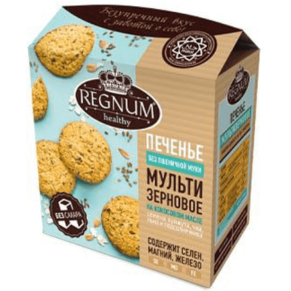 Печенье сдобное "Regnum", мультизерновое, 150 гр.