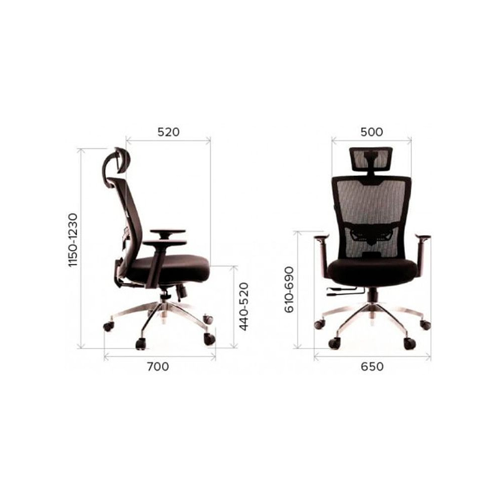Кресло для руководителя EVERPROF "Polo", ткань, сетка, металл, черный - 4