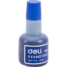 Штемпельная краска "Deli", 40 мл, синий