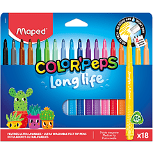 Фломастеры "Color Peps Long Life", 18 шт