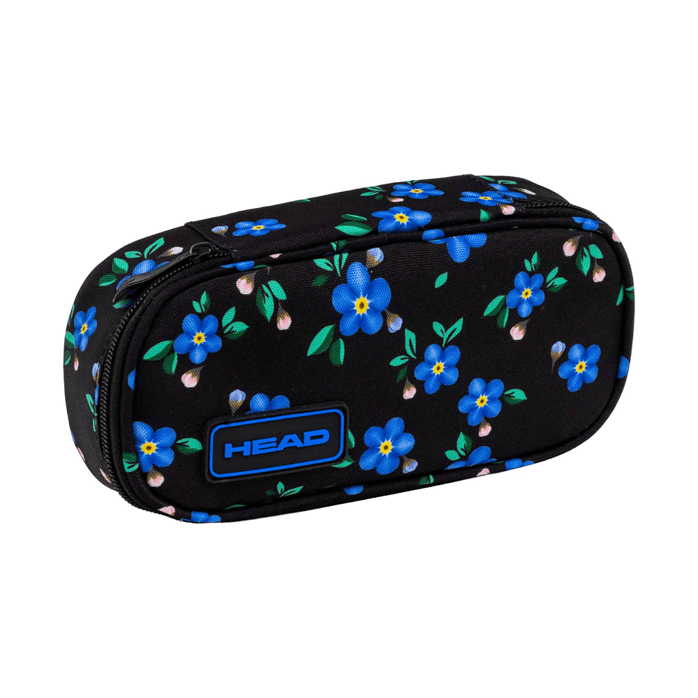 Пенал "Blue Flowers", 1 отделение, черный
