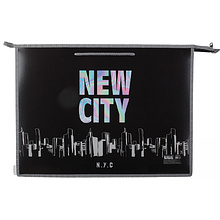 Папка для чертежей и рисунков "New City", А3, молния, черный
