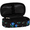 Пенал "Blue Flowers", 1 отделение, черный - 2