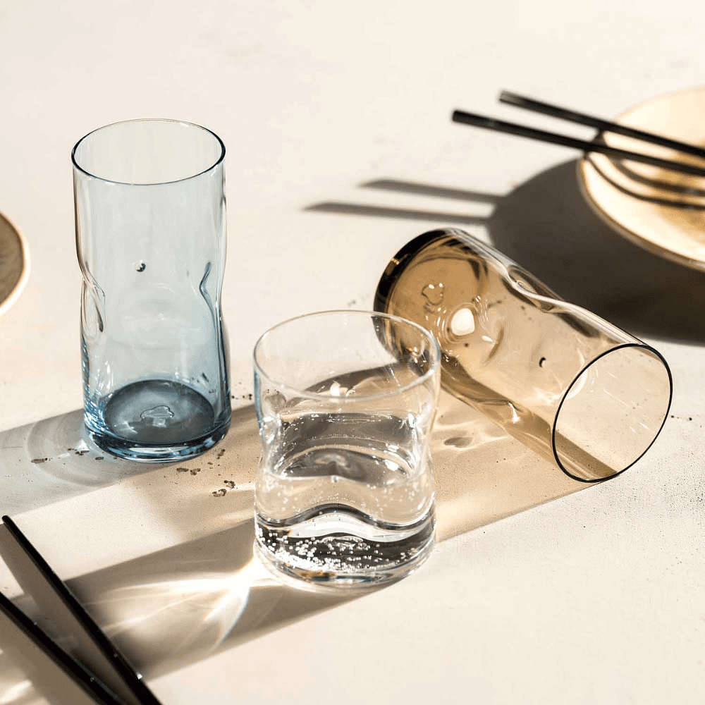 Стакан стеклянный "Vesuvio", 330 мл, прозрачный синий - 5