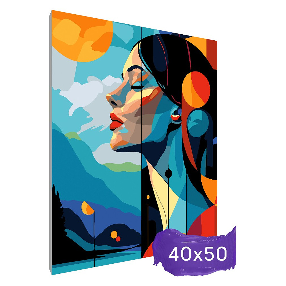 Картина по номерам "Женский портрет абстракция" - 2 Картина по номерам "Женский портрет абстракция" - 2