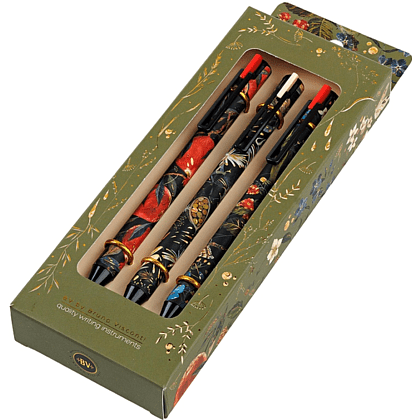 Набор гелевых ручек "Click.Flora", 0.38 мм., ассорти, черный, 3 штук - 2