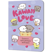 Блокнот "Kawaii Love", 10х15 см, 24 листа, в клетку, сиреневый