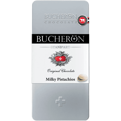 Шоколад молочный "Bucheron", 100 гр., с фисташками