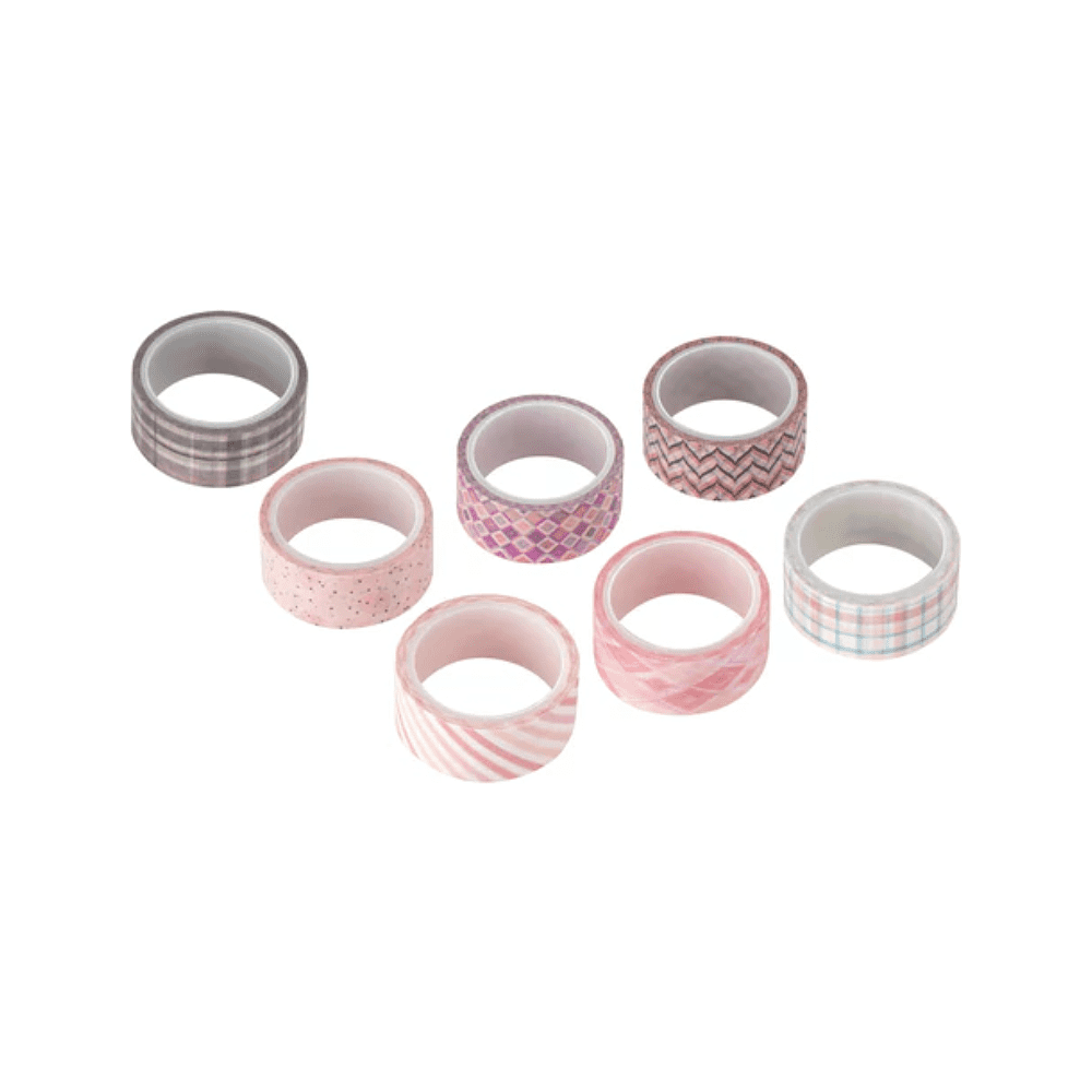 Клейкая лента "Оттенки розового", 15х3 мм/м, ассорти - 3