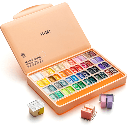 Краски гуашевые "Himi Jelly Cup", 48 цветов, персиковый футляр - 8