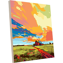 Картина по номерам "Закат за городом"