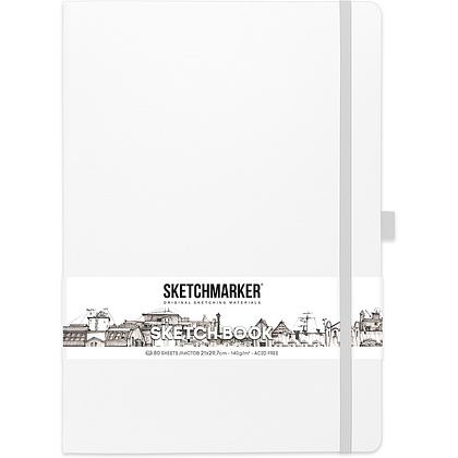 Скетчбук "Sketchmarker", 21x29.7 см, 140 г/м2, 80 листов, белый