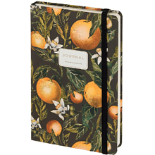 Книга записная "Flora. Paradise. Oranges", A5, 100 листов, линейка, твердая обложка, зеленый, оранжевый
