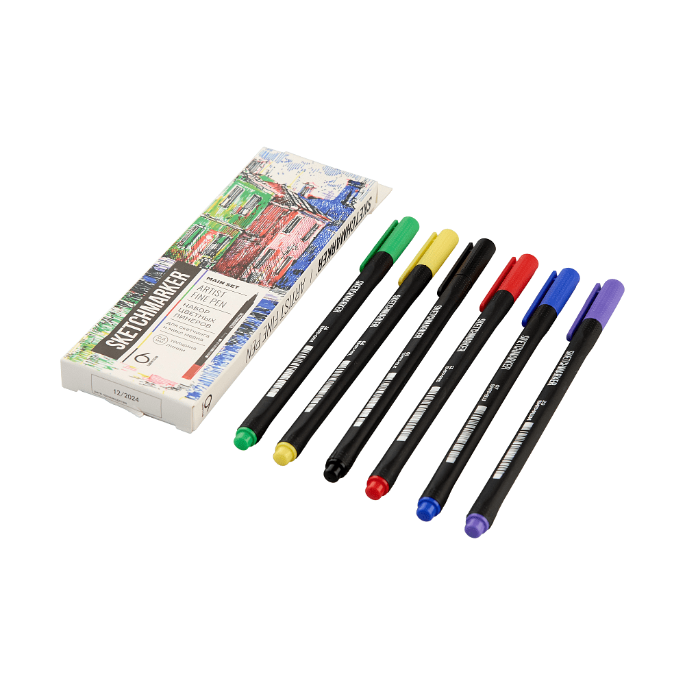 Ручка капиллярная "Sketchmarker Artist fine pen Main", 6 шт - 2