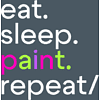 Кружка "Eat. Sleep. Paint. Repeat", фарфор костяной, 410 мл, матовый, антрацит - 2