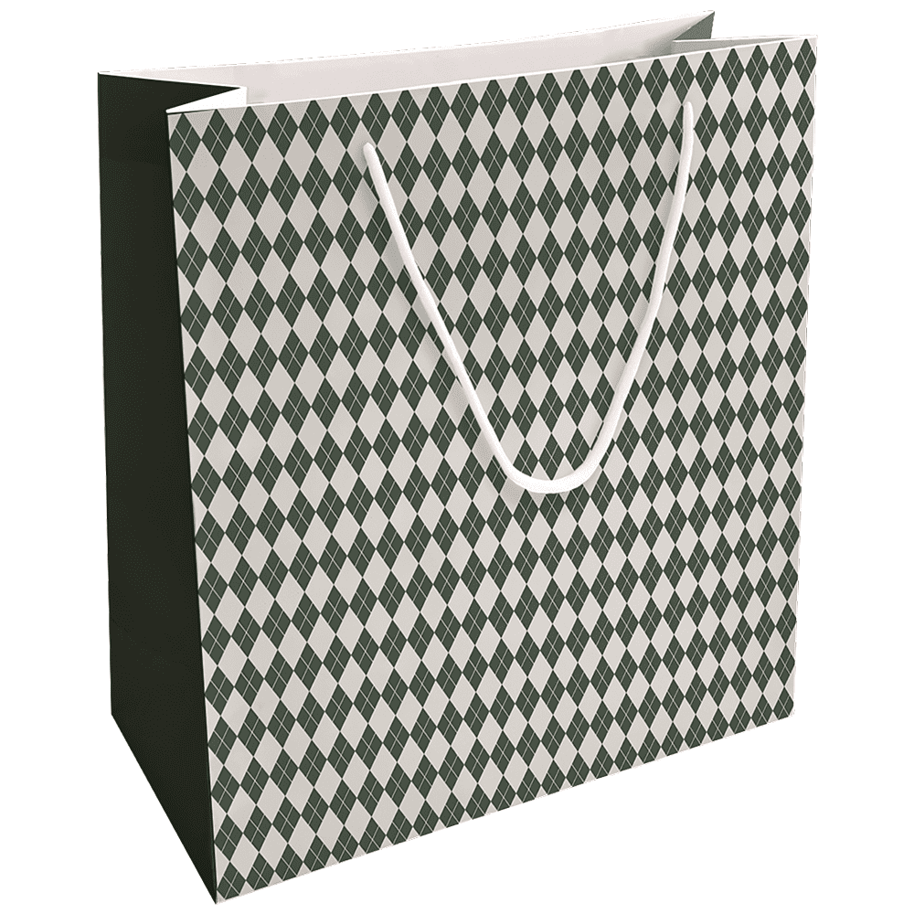 Пакет бумажный подарочный "Cage, 32х32х12 см, зеленый