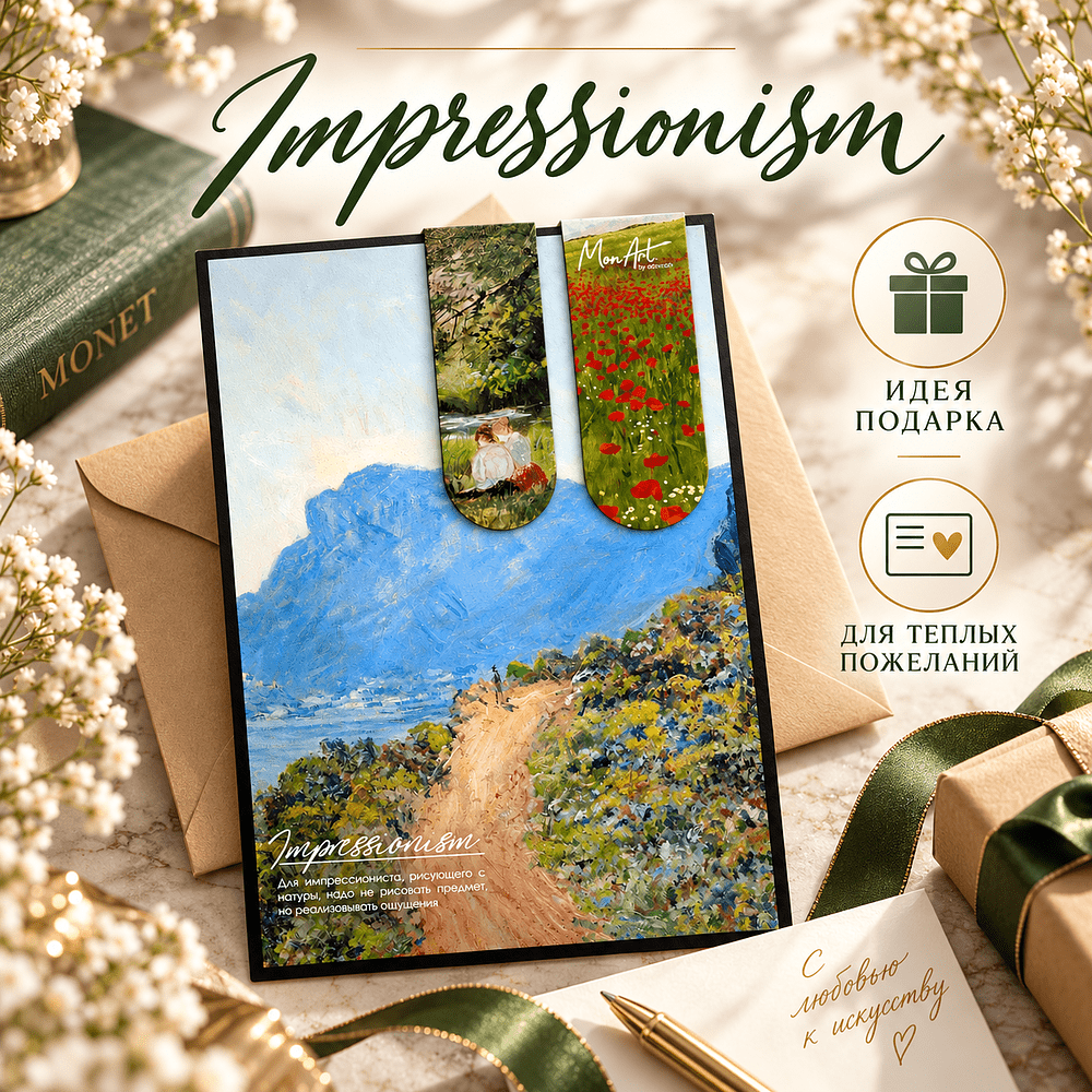 Открытка дизайнерская "Impressionism" с магнитными закладками (2 шт.)  - 4