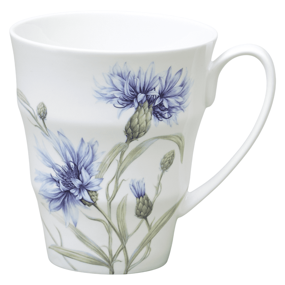 Кружка фарфоровая "Васильки", 350 мл, белый