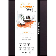 Скетчбук "Rhodia Touch Marker Pad", А5+, 100 г/м2, 50 листов, черный
