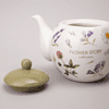 Чайник керамический "Flower story", 900 мл, белый, зеленый - 4