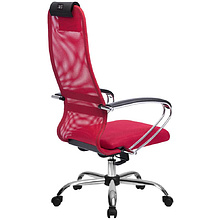 Кресло для руководителя "Metta BK-8", ткань, сетка, металл, красный