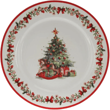 Тарелка фарфоровая "Елка", 19 см, разноцветный