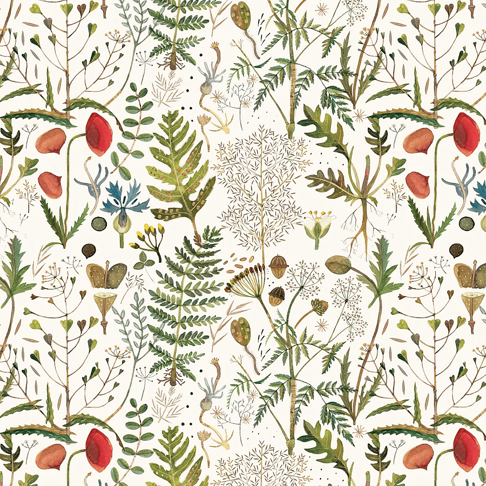 Бумага декоративная в рулоне "Flora. Луговые травы", 1 x 0,7 м