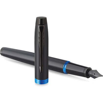 Ручка перьевая Parker "IM Vibrant Rings F315", M, черный, синий, патрон синий - 3