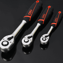 Ключ-трещотка Deli RS EDQ43802, 1/2", 250 мм, 72 зуба