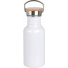 Бутылка для воды "Eco Transit", металл, бамбук, 550 мл, белый