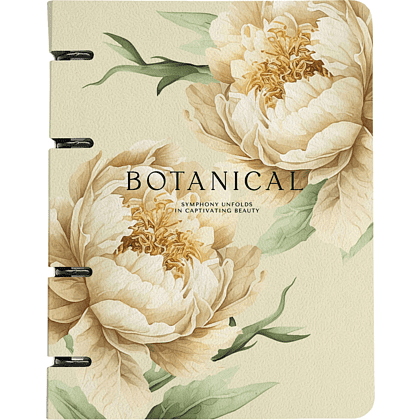 Тетрадь "Peony", A5, 120 листов, клетка, на кольцах, желтый