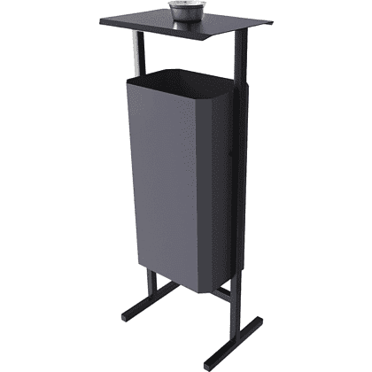 Урна уличная для мусора СТАНДАРТ с пепельницей, 50 л, металл, серый 