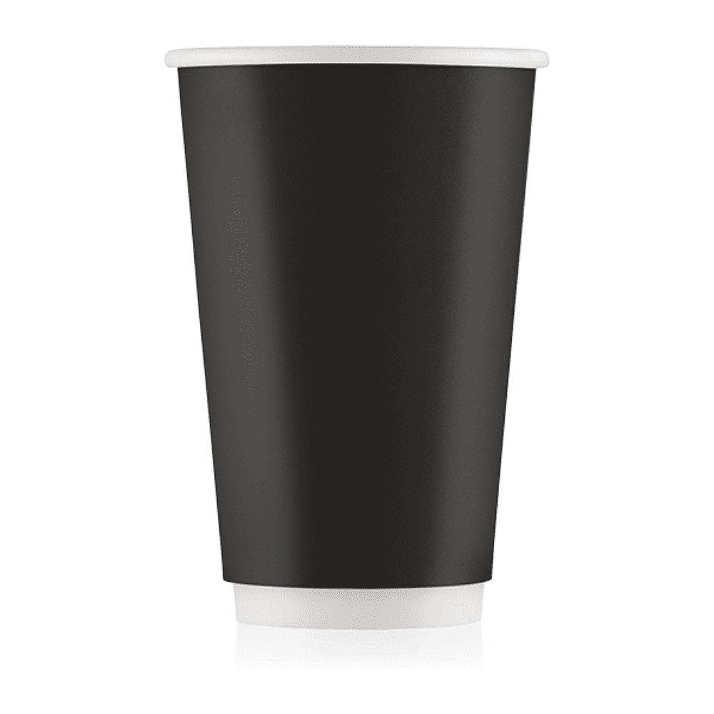 Стакан картонный Ecocups, 20 шт, 400 мл, 2 слоя, черный