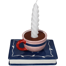 Подсвечник "Cup on Book", доломит, разноцветный