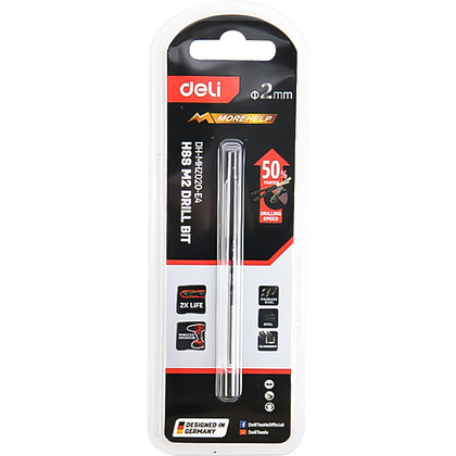 Сверло по металлу Deli RS EDH-MHZ020-E4, 2.0 мм, DIN 338, HSS-TiN - 3 Сверло по металлу Deli RS EDH-MHZ020-E4, 2.0 мм, DIN 338, HSS-TiN - 3