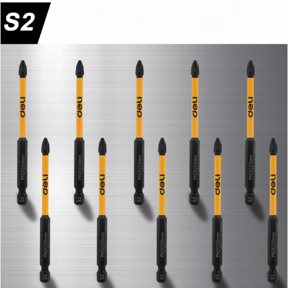 Бита ударная Deli YS EDL251100, 10 шт., PH2 x 100 мм - 4