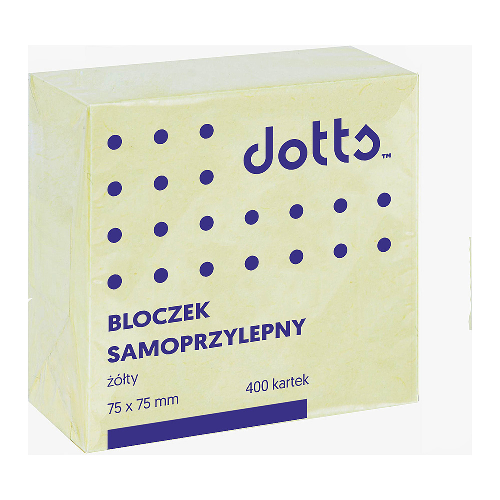 Бумага для заметок на клейкой основе "Dotts", 75x75 мм, 400 листов, желтый