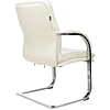 Кресло на полозьях "Бюрократ T-9927SL-LOW-V", натуральная кожа, слоновая кость, металл хром - 4