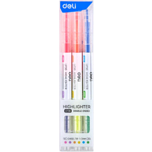 Набор маркеров текстовых "Double ended", 3 шт, ассорти