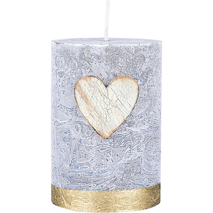 Свеча декоративная "Цилиндр Donau Home Golden Heart", 70х70х100 мм, графит