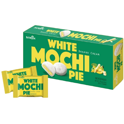 Моти "White Mochi Pie Banana Cream" со вкусом банана в белой глазури, 150 г
