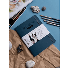 Скетчбук для графики "GrafArt white", 20 листов, 15х20 см, 160 г/м2, синий